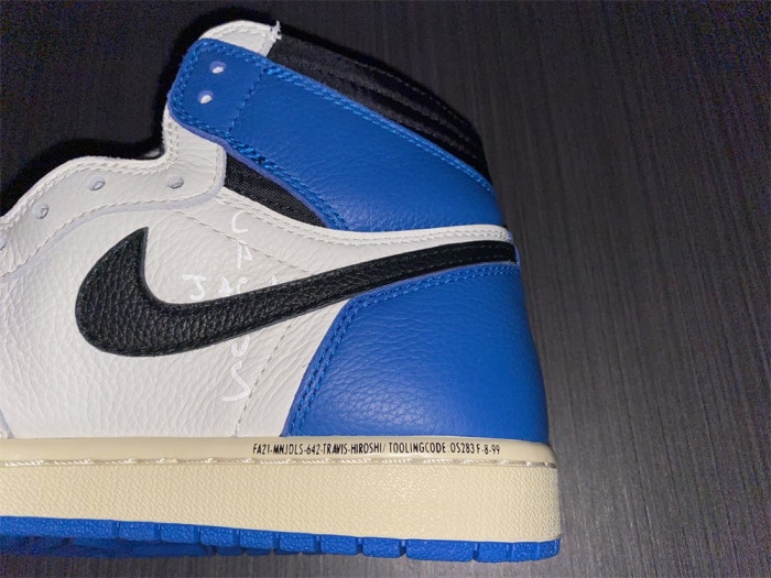 Air Jordan 1 Travis Scott Blank Black Barb True Cap Leather DH3227-105