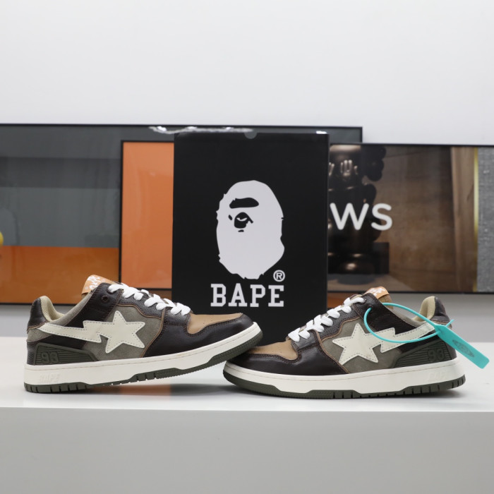A Bathing Ape SK8 Sta Brown Ivory BA001FWH801013_BEI_A