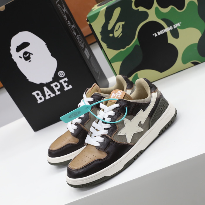 A Bathing Ape SK8 Sta Brown Ivory BA001FWH801013_BEI_A