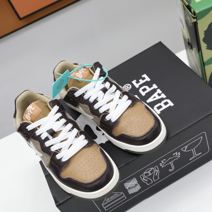 A Bathing Ape SK8 Sta Brown Ivory BA001FWH801013_BEI_A