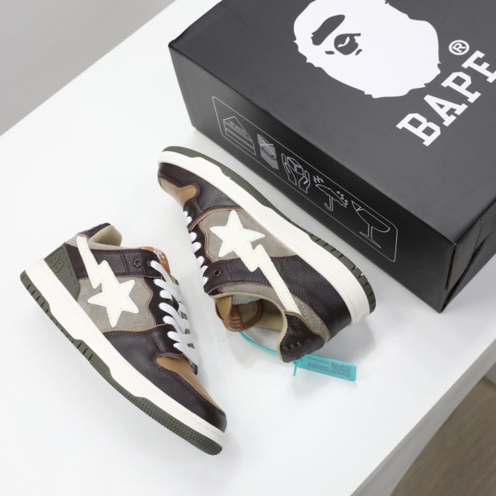 A Bathing Ape SK8 Sta Brown Ivory BA001FWH801013_BEI_A