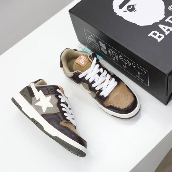 A Bathing Ape SK8 Sta Brown Ivory BA001FWH801013_BEI_A
